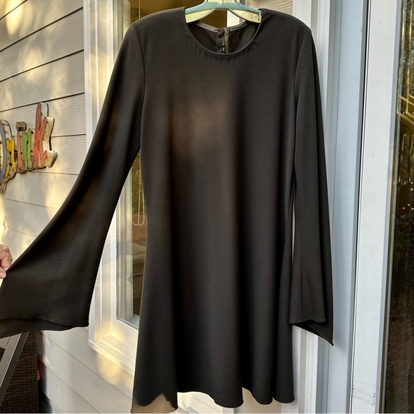 Donna Karan Petroleum Green Dress with Flare Sleeves - Picture 1 of 7